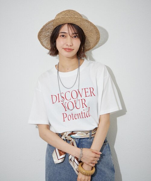 Remind me and forever（リマインドミーアンドフォーエバー）の「【staff made】接触冷感！アソートロゴシルケットTシャツ（Tシャツ/カットソー・レディース・ブラック/ブラウン/オフホワイト/ホワイト・FREE）」の19枚目の写真