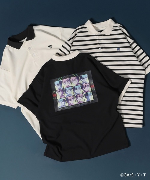 PAGEBOY（ページボーイ）の「【名探偵コナン】コナンフェイスポロシャツ（ポロシャツ・レディース・ホワイト系その他/ブラック/オフホワイト・FREE）」の7枚目の写真