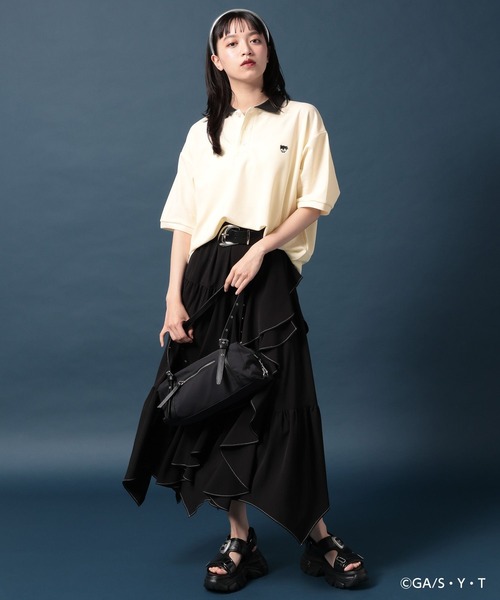 PAGEBOY（ページボーイ）の「【名探偵コナン】コナンフェイスポロシャツ（ポロシャツ・レディース・ホワイト系その他/ブラック/オフホワイト・FREE）」の8枚目の写真