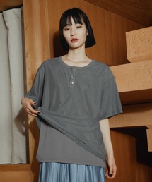 HARE（ハレ）の「シアーレイヤードヘンリーネックカット(HARE)（Tシャツ/カットソー）」