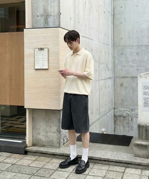BASIC LABEL（ベーシックラベル）の「Besb Wide Bermuda Stripe Shorts pants 1 Color [BLSD_1002]（その他パンツ・レディース・ブラック・SMALL/MEDIUM/LARGE/X-LARGE/2XL）」の3枚目の写真