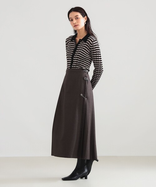 Demi-Luxe BEAMS(デミルクス ビームス)の「【別注】O’NEIL OF DUBLIN × Demi-Luxe BEAMS / ウール イージー ロング キルトスカート 85cm(スカート・レディース・ブラウン/レッド・10/8/12)」の5枚目の写真