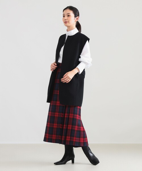 Demi-Luxe BEAMS(デミルクス ビームス)の「【別注】O’NEIL OF DUBLIN × Demi-Luxe BEAMS / ウール イージー ロング キルトスカート 85cm(スカート・レディース・ブラウン/レッド・10/8/12)」の7枚目の写真