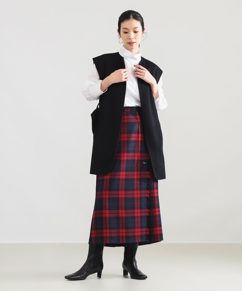 Demi-Luxe BEAMS(デミルクス ビームス)の「【別注】O’NEIL OF DUBLIN × Demi-Luxe BEAMS / ウール イージー ロング キルトスカート 85cm(スカート・レディース・ブラウン/レッド・10/8/12)」の8枚目の写真