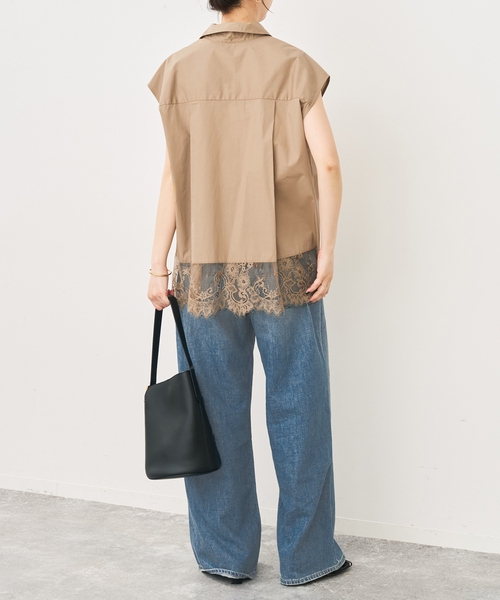 Spick & Span(スピックアンドスパン)の「レースタイプライターフレンチシャツ(シャツ/ブラウス・レディース・キャメル/ホワイト/ネイビー・FREE)」の19枚目の写真