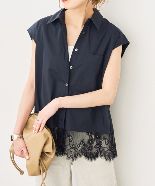 Spick & Span(スピックアンドスパン)の「レースタイプライターフレンチシャツ(シャツ/ブラウス・レディース・キャメル/ホワイト/ネイビー・FREE)」の20枚目の写真
