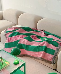 MERRYFRIDAY（メリーフライデー）の「「MERRYFRIDAY / メリーフライデー」ラグ Stripe ストライプ　“Azzuro Arancia” & “Rose Verde”（ラグ/マット）」