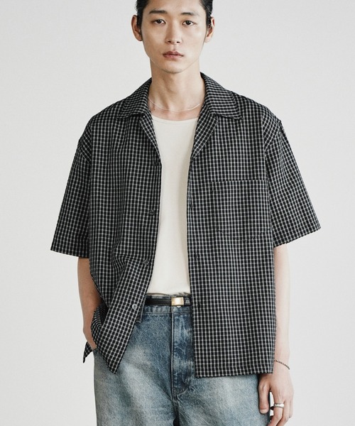 WYM LIDNM(ウィム バイ リドム)の「CLASSIC PLAID BOX H/S SHIRT(シャツ/ブラウス・メンズ・ブラック/ダークブラウン/オフホワイト・L/M/S)」の7枚目の写真