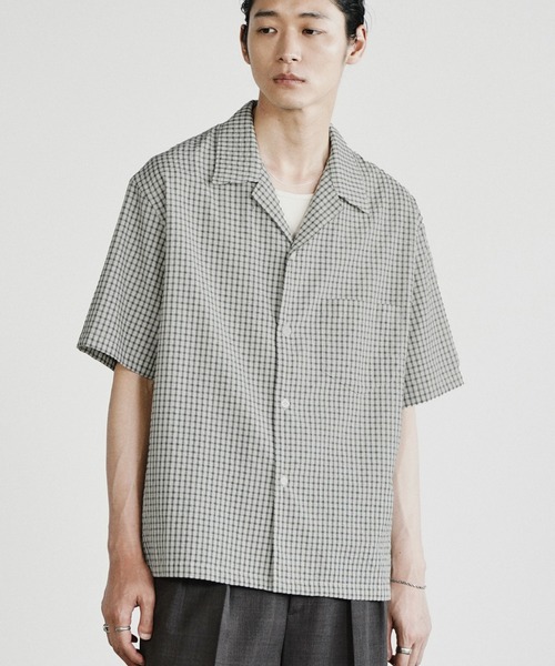 WYM LIDNM(ウィム バイ リドム)の「CLASSIC PLAID BOX H/S SHIRT(シャツ/ブラウス・メンズ・ブラック/ダークブラウン/オフホワイト・L/M/S)」の12枚目の写真