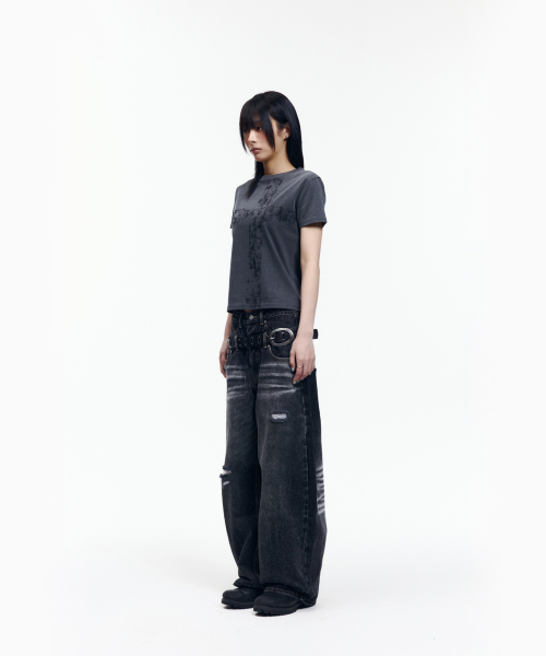 AAKAM(アーカム)の「Double Layer Denim Pants (Black)(デニムパンツ・レディース・その他・2/1)」の16枚目の写真