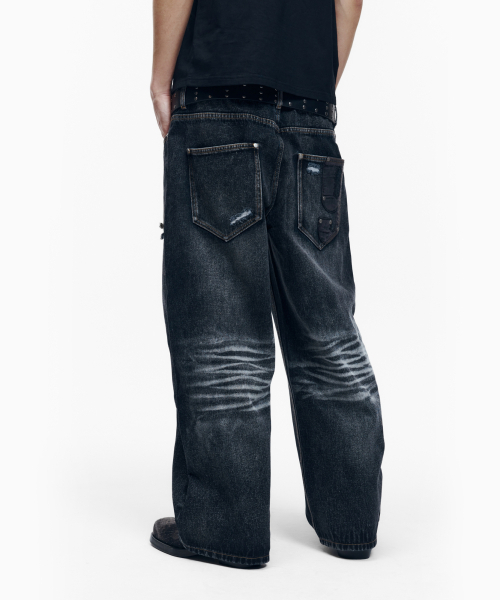 AAKAM(アーカム)の「Double Layer Denim Pants (Black)(デニムパンツ・レディース・その他・2/1)」の7枚目の写真