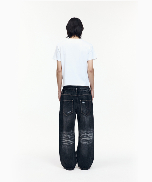AAKAM(アーカム)の「Double Layer Denim Pants (Black)(デニムパンツ・レディース・その他・2/1)」の10枚目の写真