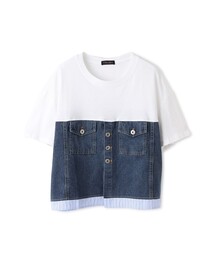 Jayro（ジャイロ）の「デニム切替Tシャツ（Tシャツ/カットソー）」