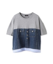 デニム切替Tシャツ