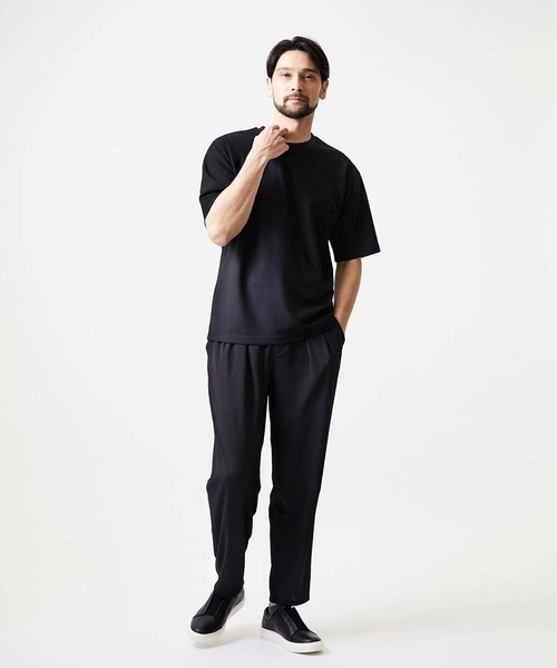 MICHEL KLEIN HOMME (ミッシェルクランオム)の「サッカーストライプ織りワイドパンツ(スラックス・メンズ・ブラック/ダークグレー・MEDIUM/LARGE/X-LARGE)」の10枚目の写真