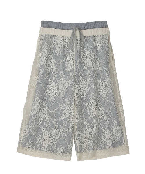 ELCHELE(エルチェレ)の「FRENCH TERRY×LACE HALF PANTS(その他パンツ・レディース・ホワイト/ブラック・38/36)」の10枚目の写真