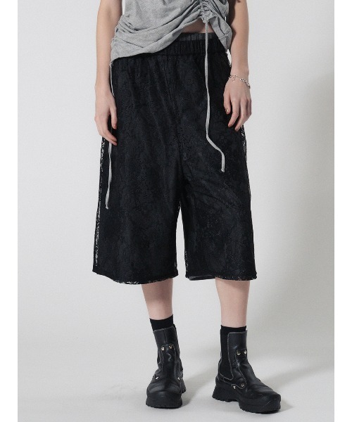 ELCHELE(エルチェレ)の「FRENCH TERRY×LACE HALF PANTS(その他パンツ・レディース・ホワイト/ブラック・38/36)」の22枚目の写真