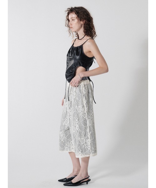 ELCHELE(エルチェレ)の「FRENCH TERRY×LACE HALF PANTS(その他パンツ・レディース・ホワイト/ブラック・38/36)」の21枚目の写真