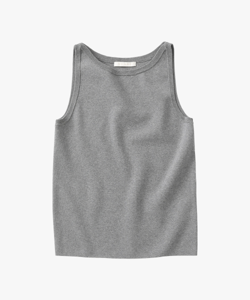 SUARE WOMEN(スアレウーマン)の「(ウィメンズ)コットンクロススリーブレスニットメランジ(Tシャツ/カットソー・レディース・ライトグレー・SMALL/MEDIUM)」の2枚目の写真