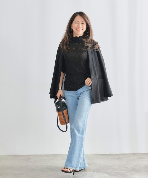 &BLOOM(アンドブルーム)の「ラインストーン付き シアー トップス &BLOOM(アンドブルーム)(Tシャツ/カットソー・レディース・ホワイト/ブラック・フリー)」の19枚目の写真