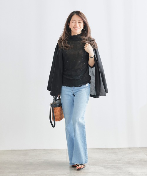 &BLOOM(アンドブルーム)の「ラインストーン付き シアー トップス &BLOOM(アンドブルーム)(Tシャツ/カットソー・レディース・ホワイト/ブラック・フリー)」の20枚目の写真