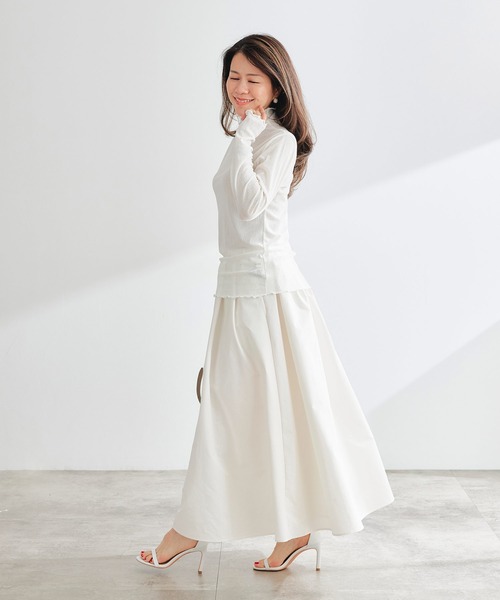 &BLOOM(アンドブルーム)の「ラインストーン付き シアー トップス &BLOOM(アンドブルーム)(Tシャツ/カットソー・レディース・ホワイト/ブラック・フリー)」の6枚目の写真