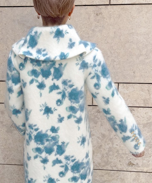 JENNE(ジェンヌ)の「ウールカシミヤシャギーフラワーコート(その他アウター・レディース・ブルー・MEDIUM/SMALL/X-LARGE/LARGE)」の6枚目の写真