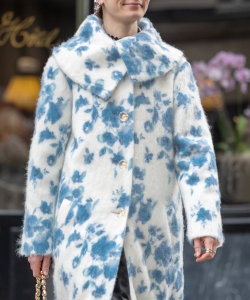 JENNE(ジェンヌ)の「ウールカシミヤシャギーフラワーコート(その他アウター・レディース・ブルー・MEDIUM/SMALL/X-LARGE/LARGE)」の14枚目の写真