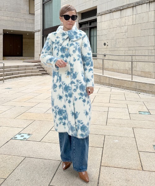 JENNE(ジェンヌ)の「ウールカシミヤシャギーフラワーコート(その他アウター・レディース・ブルー・MEDIUM/SMALL/X-LARGE/LARGE)」の18枚目の写真