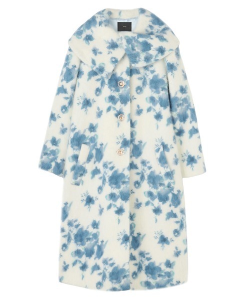 JENNE(ジェンヌ)の「ウールカシミヤシャギーフラワーコート(その他アウター・レディース・ブルー・MEDIUM/SMALL/X-LARGE/LARGE)」の20枚目の写真