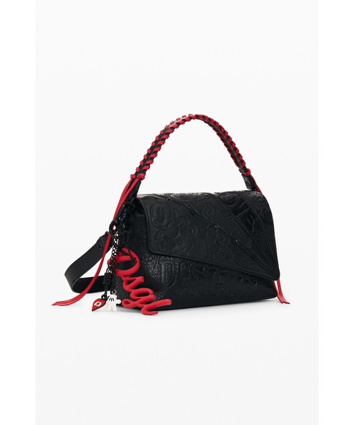 Desigual(デシグアル)の「Disney Embossed Flap Handbag/ディズニー エンボス フラップハンドバッグ 黒(ハンドバッグ・レディース・ブラック・FREE)」の6枚目の写真