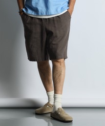 LINEN BLEND EASY SHORT PANTS:綿麻素材 イージーショートパンツ