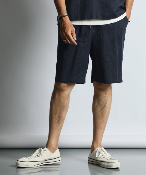 The DUFFER of ST.GEORGE(ザダファーオブセントジョージ)の「LINEN BLEND EASY SHORT PANTS:綿麻素材 イージーショートパンツ(その他パンツ・メンズ・ネイビー/チャコールグレー/ブラック・X-LARGE/MEDIUM/LARGE)」の8枚目の写真