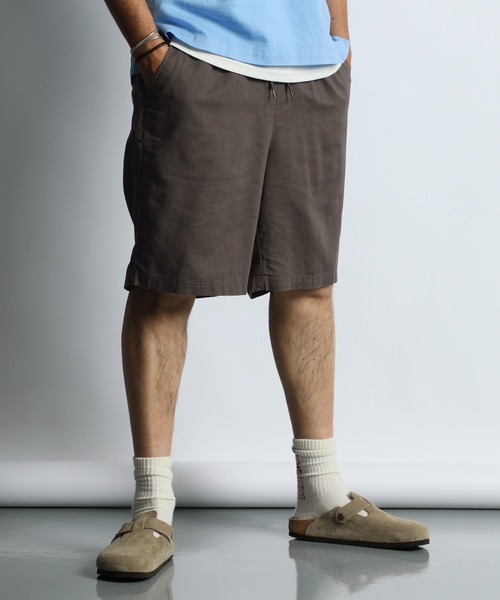 The DUFFER of ST.GEORGE(ザダファーオブセントジョージ)の「LINEN BLEND EASY SHORT PANTS:綿麻素材 イージーショートパンツ(その他パンツ・メンズ・ネイビー/チャコールグレー/ブラック・X-LARGE/MEDIUM/LARGE)」の6枚目の写真