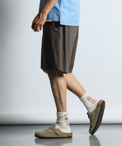 The DUFFER of ST.GEORGE(ザダファーオブセントジョージ)の「LINEN BLEND EASY SHORT PANTS:綿麻素材 イージーショートパンツ(その他パンツ・メンズ・ネイビー/チャコールグレー/ブラック・X-LARGE/MEDIUM/LARGE)」の10枚目の写真
