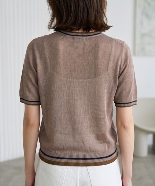 Belta attrice(ベルタアトリーチェ)の「ノルマンディーフレンチリネン100 配色 5分袖サマーニットTシャツ シアープルオーバー(ニット/セーター・レディース・ベージュ/オフホワイト/グレー/ブラック・FREE)」の17枚目の写真