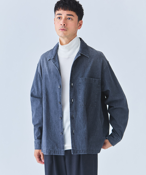 EDIFICE(エディフィス)の「8オンス デニム シャツ(デニムジャケット・メンズ・ホワイト/ブラック・MEDIUM/LARGE)」の5枚目の写真