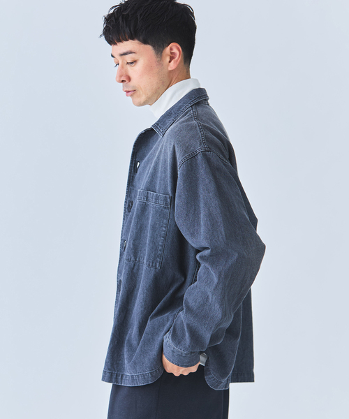 EDIFICE(エディフィス)の「8オンス デニム シャツ(デニムジャケット・メンズ・ホワイト/ブラック・MEDIUM/LARGE)」の7枚目の写真
