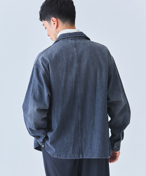 EDIFICE(エディフィス)の「8オンス デニム シャツ(デニムジャケット・メンズ・ホワイト/ブラック・MEDIUM/LARGE)」の8枚目の写真