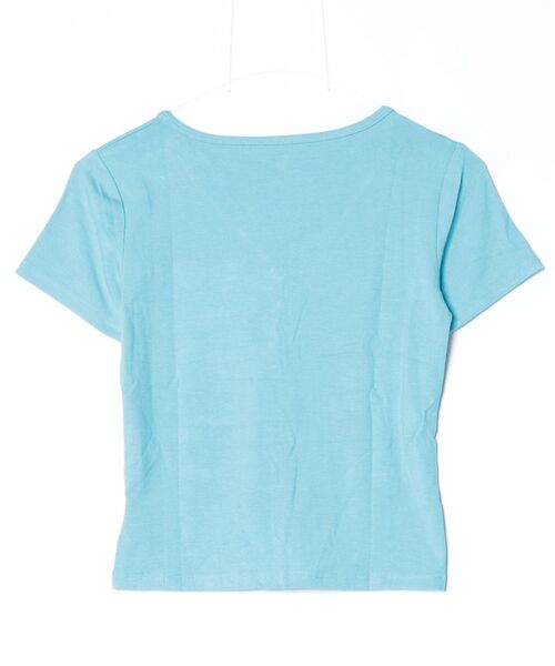 gossip!ロサンゼルス(ゴシップロサンゼルス)の「【Y2Kガーリー】 半袖 ヘンリーネック Vネック 無地 Tシャツ ミントコア*(Tシャツ/カットソー・レディース・グレー/イエロー/ミント・M)」の4枚目の写真