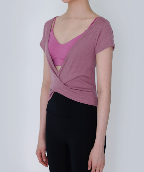 DEVIWEAR（デヴィウェア）の「リリースツイストショートスリーブ DEVI-T0158-パープル（Tシャツ/カットソー・レディース・パープル・MEDIUM/SMALL）」の5枚目の写真