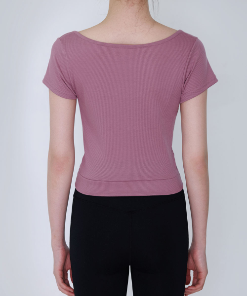 DEVIWEAR（デヴィウェア）の「リリースツイストショートスリーブ DEVI-T0158-パープル（Tシャツ/カットソー・レディース・パープル・MEDIUM/SMALL）」の6枚目の写真