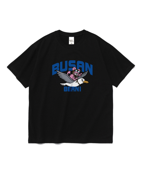 BERNI(ベルニ)の「釜山カモメトリップ半袖Tシャツ(ブラック)(Tシャツ/カットソー・レディース・その他・SMALL/MEDIUM/LARGE/X-LARGE/2XL)」の1枚目の写真