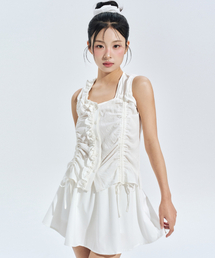イリスフリルスリーブレスブラウス ホワイト