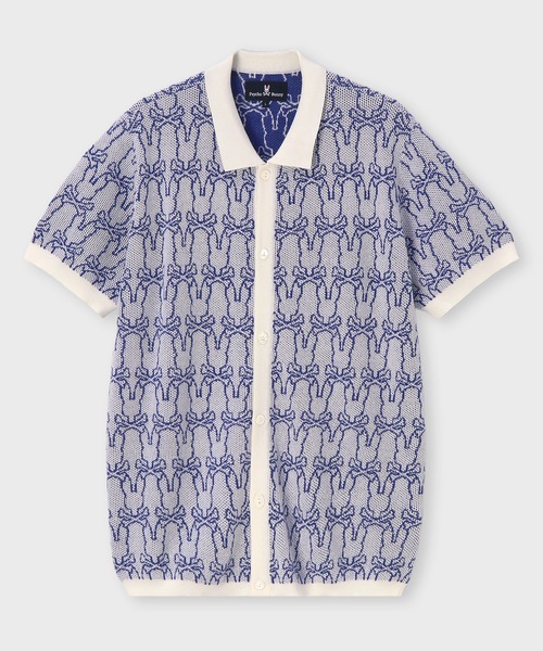 Psycho Bunny(サイコバニー)の「ジャガードBUNNY ニットポロシャツ(ポロシャツ・メンズ・ネイビー/オフホワイト・MEDIUM/LARGE/X-LARGE)」の6枚目の写真
