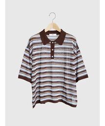 Border sheer knit polo