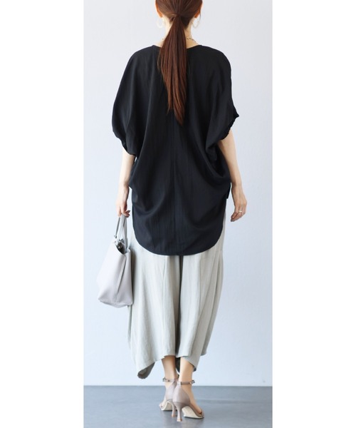 Vieo(ヴィオ)の「穿くだけで、即お洒落 ドレープ変形ワイドパンツ(その他パンツ・レディース・ベージュ・FREE)」の19枚目の写真