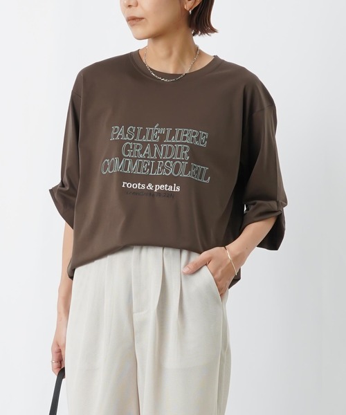 LUCA/LADY LUCK LUCA(ルカ/レディラックルカ)の「LC/LLL コンパクトスムース刺繍ロゴT(Tシャツ/カットソー・レディース・オフホワイト/ダークブラウン/ネイビー・FREE)」の3枚目の写真
