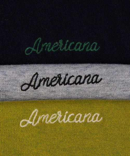 AMERICANA（アメリカーナ）の「【WEB先行予約】[Americana/アメリカーナ] 別注 ショート丈 バックロゴ スウェットライク クルーネックニット（ニット/セーター・レディース・グリーン/グレー/ネイビー・ONE SIZE）」の5枚目の写真