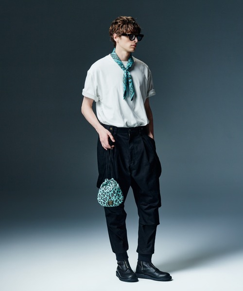 glamb(グラム)の「Leopard Drawstring Bag / レオパードドローストリングバッグ(ハンドバッグ・メンズ・ミント/ホワイト/パープル・FREE)」の10枚目の写真